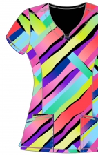 CK609 Round Neck Top by Infinity - Color Block Stripe