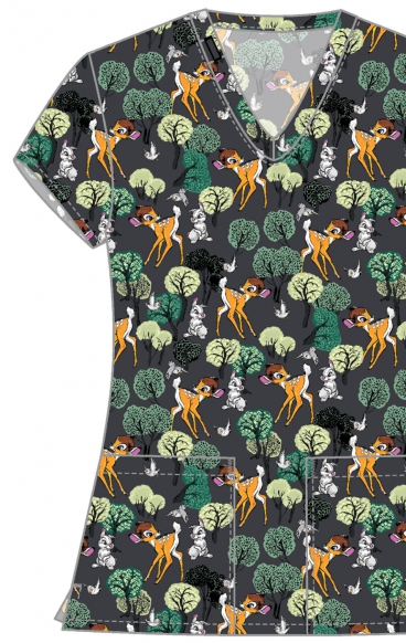 TF796 Tooniforms 2 Pocket V-Neck Print Top by Cherokee - Forest Royalty TF796 Tooniforms 2 Pocket V-Neck Print Top by Cherokee - Forest Royalty