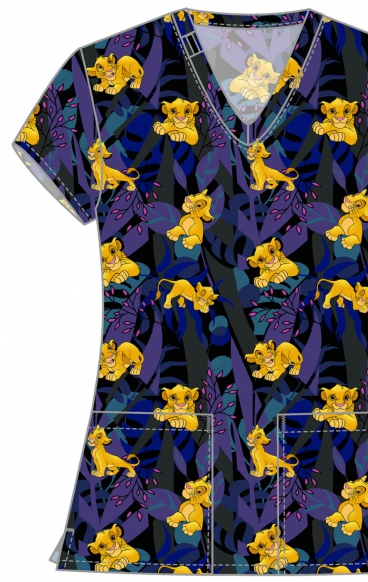 TF796 Tooniforms 2 Pocket V-Neck Print Top by Cherokee - Sensational Simba TF796 Tooniforms 2 Pocket V-Neck Print Top by Cherokee - Sensational Simba