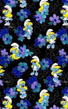 TF796 Tooniforms 2 Pocket V-Neck Print Top by Cherokee - Being Smurfette