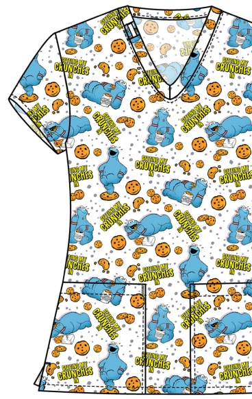 TF796 Tooniforms 2 Pocket V-Neck Print Top by Cherokee - Crunches TF796 Tooniforms 2 Pocket V-Neck Print Top by Cherokee - Crunches