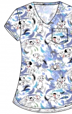 TF797 Tooniforms Haut Imprimé pour Border avec Poche au Poitrine par Cherokee - Puppy Slash