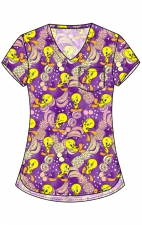  TF797 Tooniforms Haut Imprimé pour Border avec Poche au Poitrine par Cherokee - Tropical Tweety