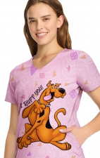 TF626 Tooniforms Modern Classic Fit 2 Pocket Print Top by Cherokee Uniforms - I Ruff You Scooby