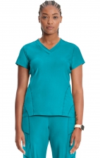 IN706A Kinetic V-Neck 2 Zip Pocket Knit Top by Infinity