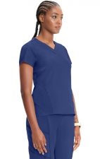 IN706A Kinetic V-Neck 2 Zip Pocket Knit Top by Infinity