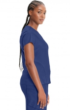 IN706A Kinetic V-Neck 2 Zip Pocket Knit Top by Infinity