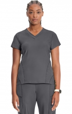 IN706A Kinetic V-Neck 2 Zip Pocket Knit Top by Infinity