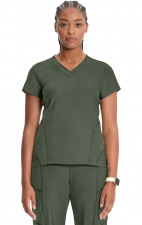 IN706A Kinetic V-Neck 2 Zip Pocket Knit Top by Infinity