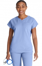 CK836A Atmos Contemporary V-Neck Dolman Sleeve Top with 3 Pockets by Cherokee
