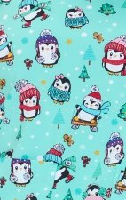A174PR koi Essentials Bouffant Print Scrub Cap - Penguins
