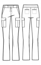 HH150 Quest Pantalon Cargo à Jambe Évasée avec 6 Poches par Healing Hands