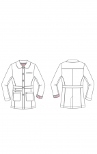466 Essentials Fusion Round Collar Lab Coat by koi