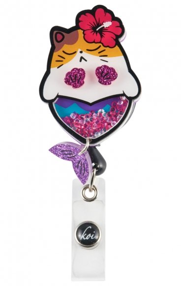 A156 koi Retractable Shaker Badge Reel - Meowmaid A156 koi Retractable Shaker Badge Reel - Meowmaid