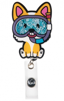 A156 koi Retractable Shaker Badge Reel - Scuba Paw