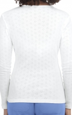 1110 Essentials Rohan Heart Pointelle Long Sleeve Underscrub by koi