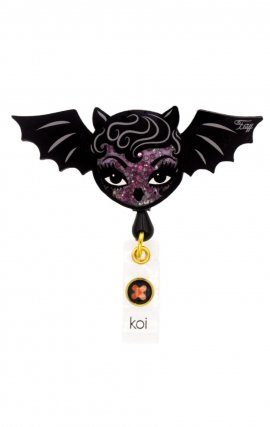 A156A koi Artist Series Retractable Shaker Badge Reel - Vampire Bat Doll