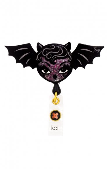 A156A koi Artist Series Retractable Shaker Badge Reel - Vampire Bat Doll A156A koi Artist Series Retractable Shaker Badge Reel - Vampire Bat Doll