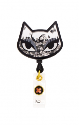 A156A koi Artist Series Retractable Shaker Badge Reel - Billy Cat