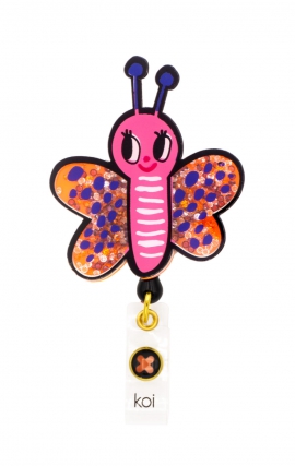 A156A koi Artist Series Retractable Shaker Badge Reel - Buddiefly