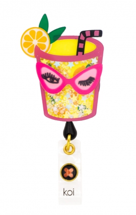 A156A koi Artist Series Retractable Shaker Badge Reel - Lemonade Girl