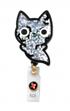 A156A koi Artist Series Retractable Shaker Badge Reel - Ghost Cat