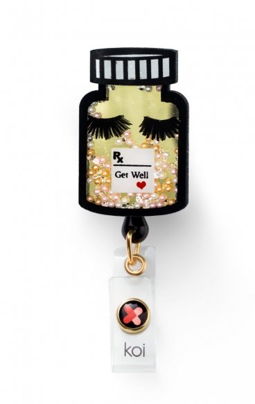 A156A koi Artist Series Retractable Shaker Badge Reel - Get Well A156A koi Artist Series Retractable Shaker Badge Reel - Get Well