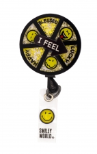 SA156 Smiley World Retractable Shaker Badge Reel by koi - Today I Feel