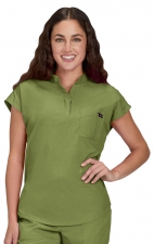 1131 Solis Catrin 2 Pocket Zipper Neck Top by koi