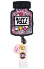 BA156 Betsey Johnson Porte-Badge Rétractable Dynamique par koi - Happy Pill Bottle