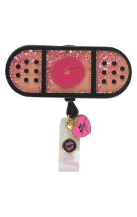 BA156 Betsey Johnson Retractable Shaker Badge Reel by koi - Betsey Band Aid