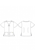 1121 Planet koi Enik 2 Pocket Stretch Top by koi