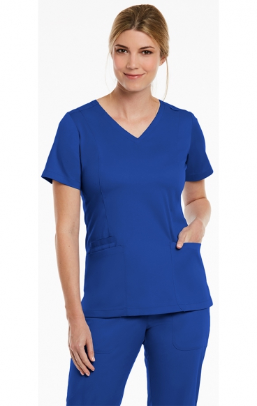 *VENTE FINALE M 3501-Petite Matrix Haut Ajusté à Col en V Double par Maevn *VENTE FINALE M 3501-Petite Matrix Haut Ajusté à Col en V Double par Maevn