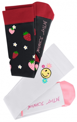 BA179 koi Betsey Johnson Chaussettes de Compression 2-Paires - Berry Happy