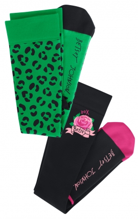 BA179 koi Betsey Johnson Chaussettes de Compression 2-Paires - Leopard Flora