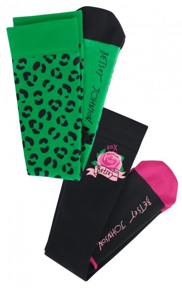 BA179 koi Betsey Johnson 2-Pack Compression Socks - Leopard Flora BA179 koi Betsey Johnson 2-Pack Compression Socks - Leopard Flora