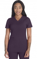 DK875 Dickies Balance V-Neck Top with Rib-Knit Panels