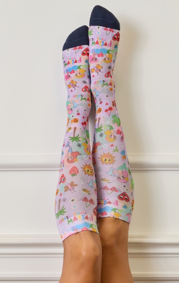A122A koi Artist Series Chaussettes de Compression 2-Paires - Liddle Bunny A122A koi Artist Series Chaussettes de Compression 2-Paires - Liddle Bunny