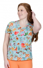 384PRA koi Artist Series Leslie Print Top - Tis The Season
