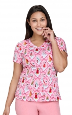 384PRA koi Artist Series Leslie Print Top - Ski Dogs