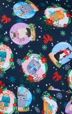 384PRA koi Artist Series Leslie Print Top - Holiday Cats