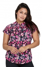 1093PR koi Basics Haut Imprimé Ari avec Encolure Fendue - Flower Tracks