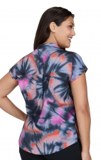 1093PR koi Basics Haut Imprimé Ari avec Encolure Fendue - Flower Swirl