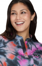 1093PR koi Basics Haut Imprimé Ari avec Encolure Fendue - Flower Swirl