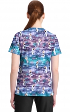 TF796 Tooniforms 2 Pocket V-Neck Print Top by Cherokee - Olaf in Arendelle