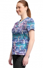TF796 Tooniforms 2 Pocket V-Neck Print Top by Cherokee - Olaf in Arendelle