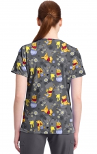 TF796 Tooniforms 2 Pocket V-Neck Print Top by Cherokee - Honey Business