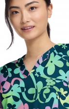 MC8564 Haut Imprimé à Col en V avec 2 Poches par Med Couture - Dizzy Daisy