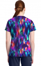 MC632 Haut Imprimé à Col en V par Med Couture - Aurora Stripe