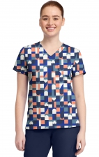 MC632 Med Couture V-Neck Print Top - Board Game